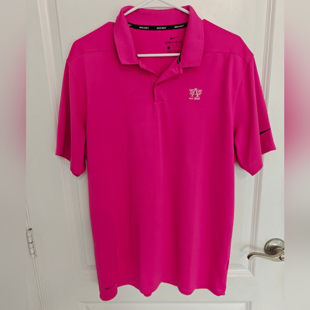 Nike Men's Bright Pink Polo Shirt